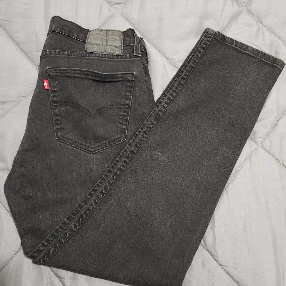 Levi's Jeans Men's 34x32 High Rise 502 Regular Taper Black Stretch Denim